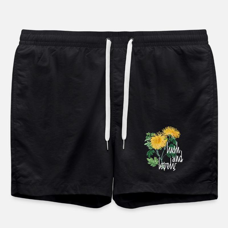 Chrysanthèmes luxuriants et charmants - Short de bain - noir
