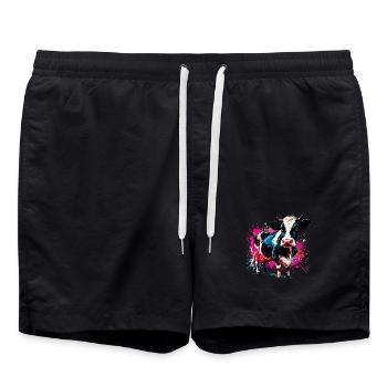 Kuh - Badeshorts - Schwarz - Vorne - AI Model Male 185 light (185cm)