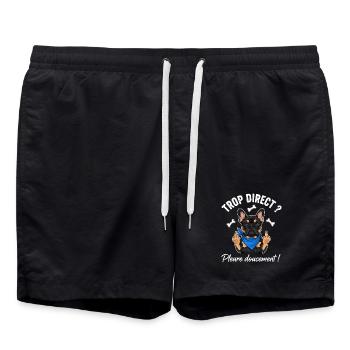 Coole Französische Bulldogge - Badeshorts - Schwarz - Vorne - AI Model Male 185 light (185cm)