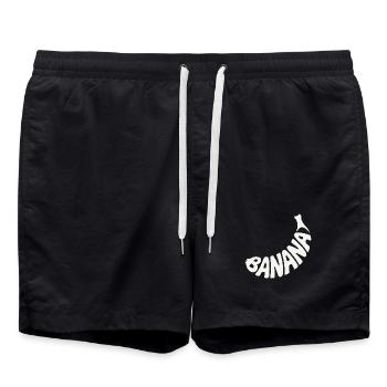 Bananenfrucht Wortkunst - Badeshorts - Schwarz - Vorne - AI Model Male 185 light (185cm)
