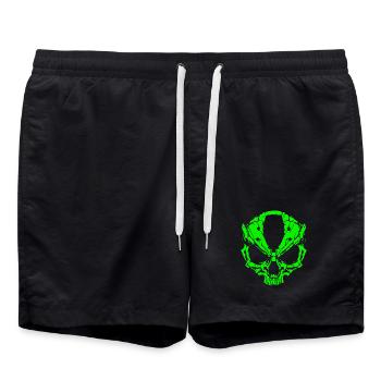 Alien Schädel - Badeshorts - Schwarz - Vorne - AI Model Male 185 light (185cm)