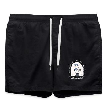 Dumme Gans Papa Club lustig Vater Cowboy Land - Badeshorts - Schwarz - Vorne - AI Model Male 185 light (185cm)