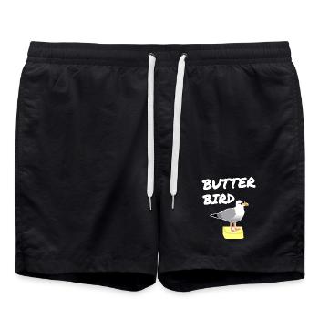 Imprimé Oiseau Beurre Mouettes - Short de bain - noir - Devant - AI Model Male 185 light (185cm)