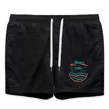Sommerliches Palmen Strand Design - Badeshorts - Schwarz - Vorne - AI Model Male 185 light (185cm)