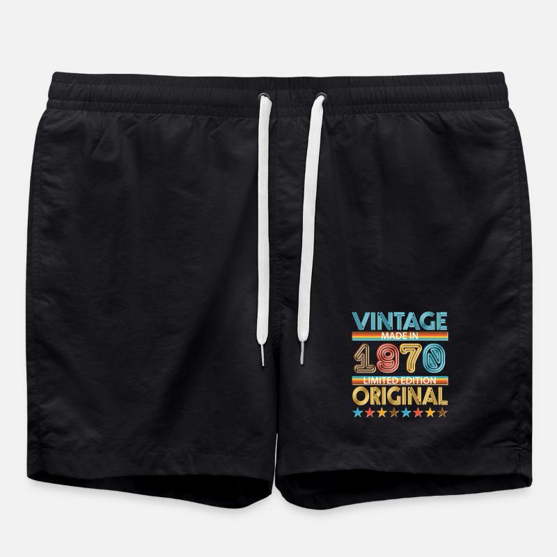 1970 - Badeshorts - Schwarz