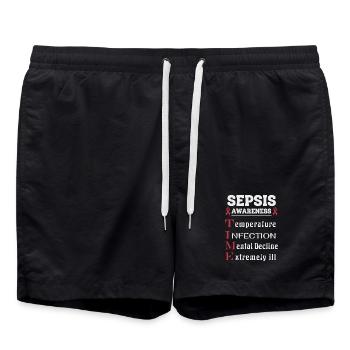 Sepsis Education T.I.M.E. Guide - Swim Trunks - black - Front - AI Model Male 185 light (185cm)