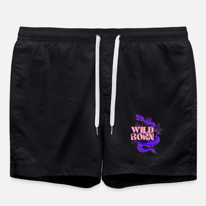 Wild geborene Schlange Illustration - Badeshorts - Schwarz