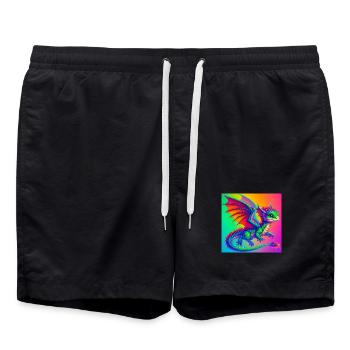 dragon - Short de bain - noir - Devant - AI Model Male 185 light (185cm)