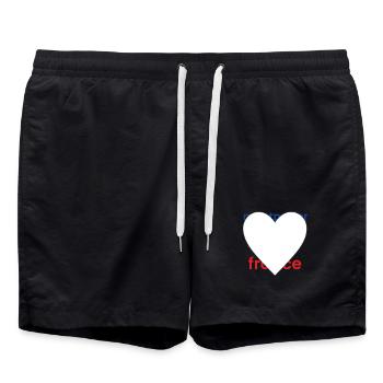 Coeur avec symbole de paix aux couleurs pastel - Short de bain - noir - Devant - AI Model Male 185 light (185cm)