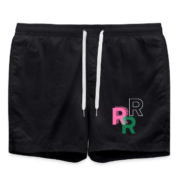 Lettre R - Short de bain - noir - Devant - AI Model Male 185 light (185cm)