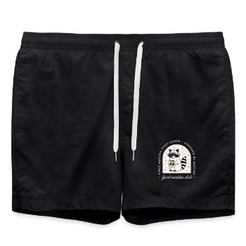 Matcha Club lustiger Tee wilde Waschbär Liebhaber - Badeshorts - Schwarz - Vorne - AI Model Male 185 light (185cm)