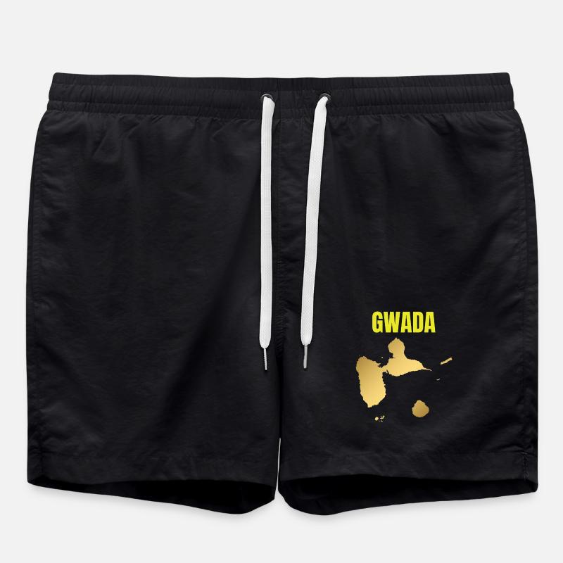 T-shirt GWADA carte dorée Antilles - Short de bain - noir