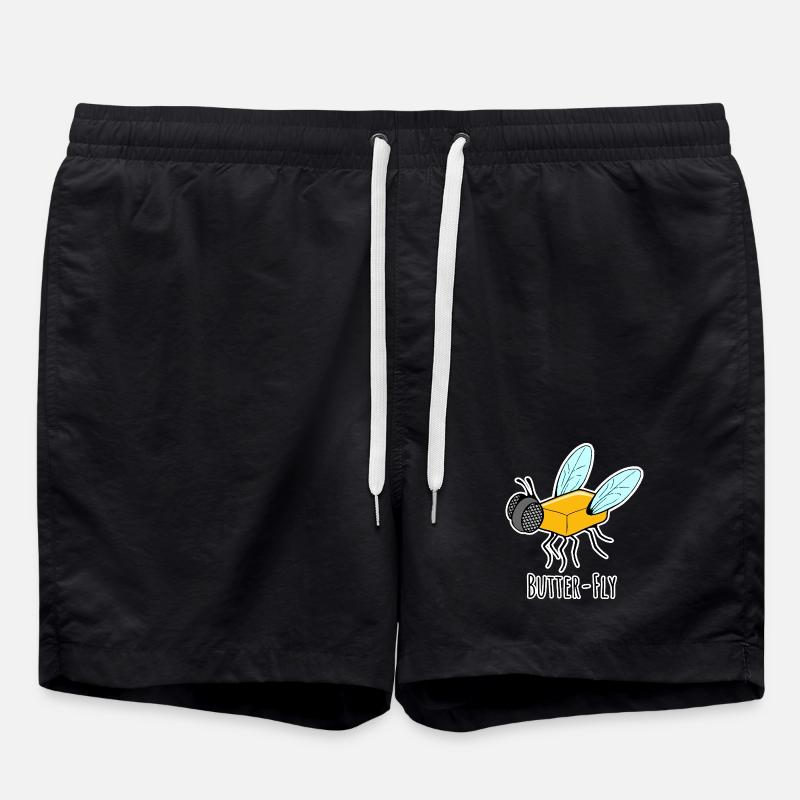 Butter-Fly - Butter Fliege Flachwitz - Badeshorts - Schwarz