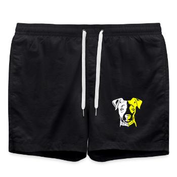 Jack Russel Terrier Hund Kopf - Badeshorts - Schwarz - Vorne - AI Model Male 185 light (185cm)