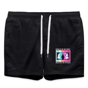 Halloween Gender Reveal - Badeshorts - Schwarz - Vorne - AI Model Male 185 light (185cm)