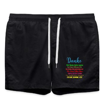 Kollegen Arbeitkollegen Danke Spruch Geschenk - Badeshorts - Schwarz - Vorne - AI Model Male 185 light (185cm)