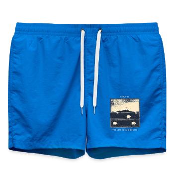 Psalm 23 The Lord Is My Shepherd Hirte Schafe - Badeshorts - Cobalt blue - Vorne