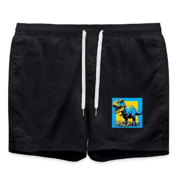 Dinosaurier - Badeshorts - Schwarz - Vorne - AI Model Male 185 light (185cm)