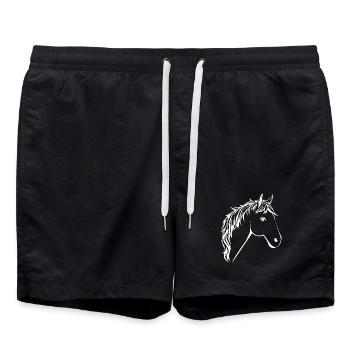 Horse Head Horses T-shirt Gift Rider - Swim Trunks - black - Front - AI Model Male 185 light (185cm)