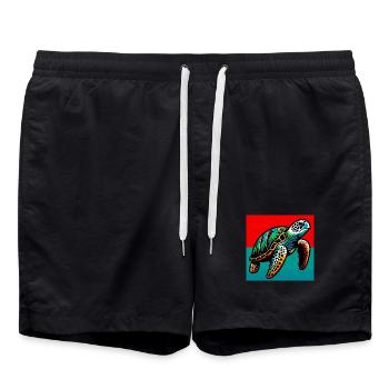 tortue - Short de bain - noir - Devant - AI Model Male 185 light (185cm)