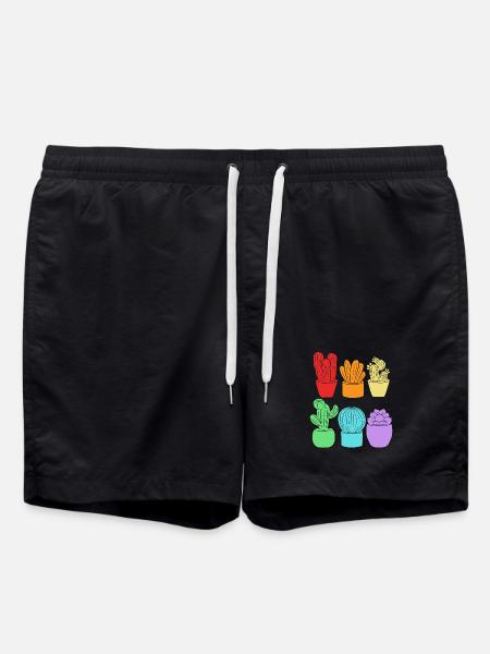Cacti Plant Cactus - Swim Trunks - black