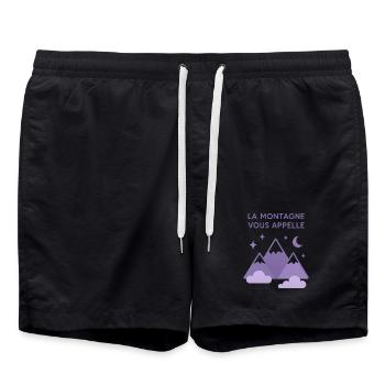 La montagne vous appelle ! Ski / Alpinisme - Short de bain - noir - Devant - AI Model Male 185 light (185cm)