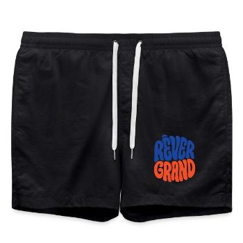 RÊVER GRAND - let's talk - Short de bain - noir - Devant - AI Model Male 185 light (185cm)