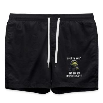 Grumpy Frosch mit Kaffee Cartoon - Short de bain - noir - Devant - AI Model Male 185 light (185cm)