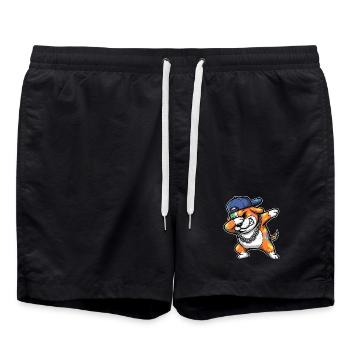 Dabbing Dog – Art de rue Hip Hop Design - Short de bain - noir - Devant - AI Model Male 185 light (185cm)