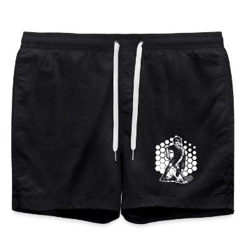 Motif floorball avec valeur de reconnaissance - Short de bain - noir - Devant - AI Model Male 185 light (185cm)