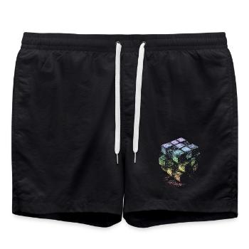 Couleurs arc-en-ciel du cube - Short de bain - noir - Devant - AI Model Male 185 light (185cm)