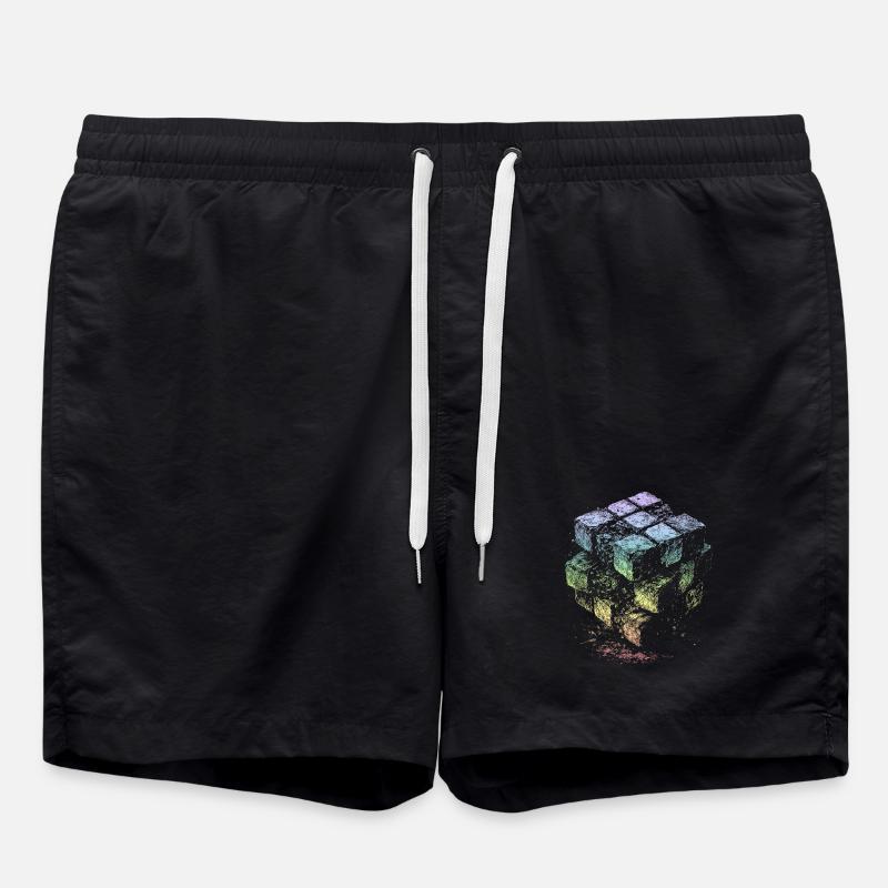 Kubus Regenbogenfarben - Badeshorts - Schwarz
