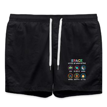 Space arouses curiosity - Swim Trunks - black - Front - AI Model Male 185 light (185cm)