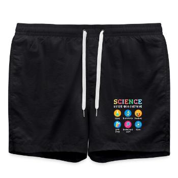 La science suscite la curiosité - Short de bain - noir - Devant - AI Model Male 185 light (185cm)