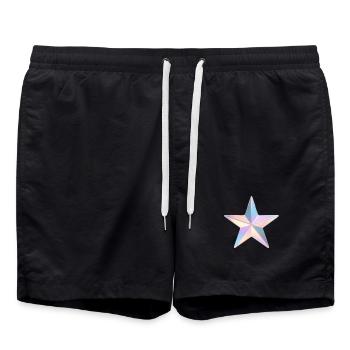 Étoile irisée pastel - Short de bain - noir - Devant - AI Model Male 185 light (185cm)