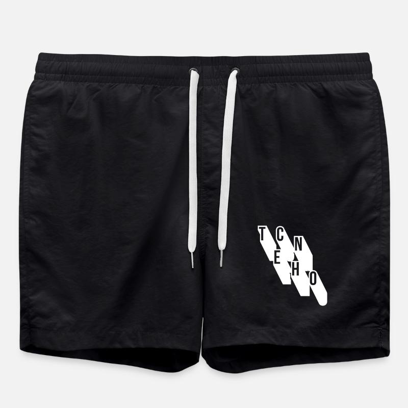 Techno-Musik geometrisches Logodesign - Badeshorts - Schwarz