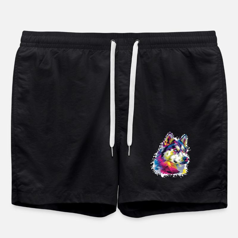 Wolf Tier Art - Badeshorts - Schwarz