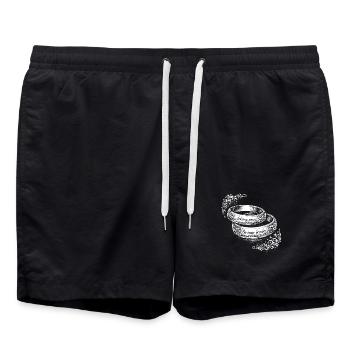 Düğün - Badeshorts - Schwarz - Vorne - AI Model Male 185 light (185cm)