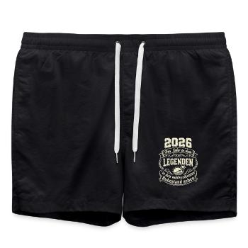 Don de légende pour retraité retraite 2026 - Short de bain - noir - Devant - AI Model Male 185 light (185cm)