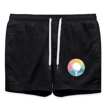 Balle de golf dans un motif discret de golf coloré coloré - Short de bain - noir - Devant - AI Model Male 185 light (185cm)