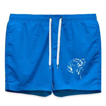 Black and Tan Coonhound Silhouette Dogs Wilsigns - Swim Trunks - cobalt blue - Front
