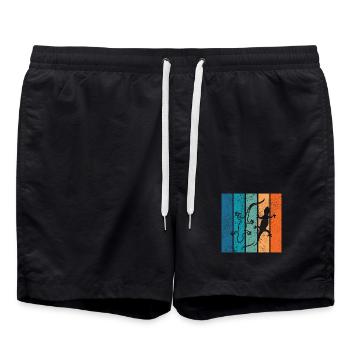 Geckos en rayures arc-en-ciel - Short de bain - noir - Devant - AI Model Male 185 light (185cm)