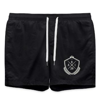 Abi Wappen Abitur - Badeshorts - Schwarz - Vorne - AI Model Male 185 light (185cm)