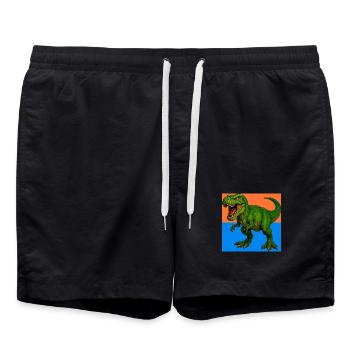 Dinosaurier - Badeshorts - Schwarz - Vorne - AI Model Male 185 light (185cm)