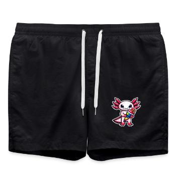 Axolotl avec cône d’école pour l’inscription scolaire - Short de bain - noir - Devant - AI Model Male 185 light (185cm)