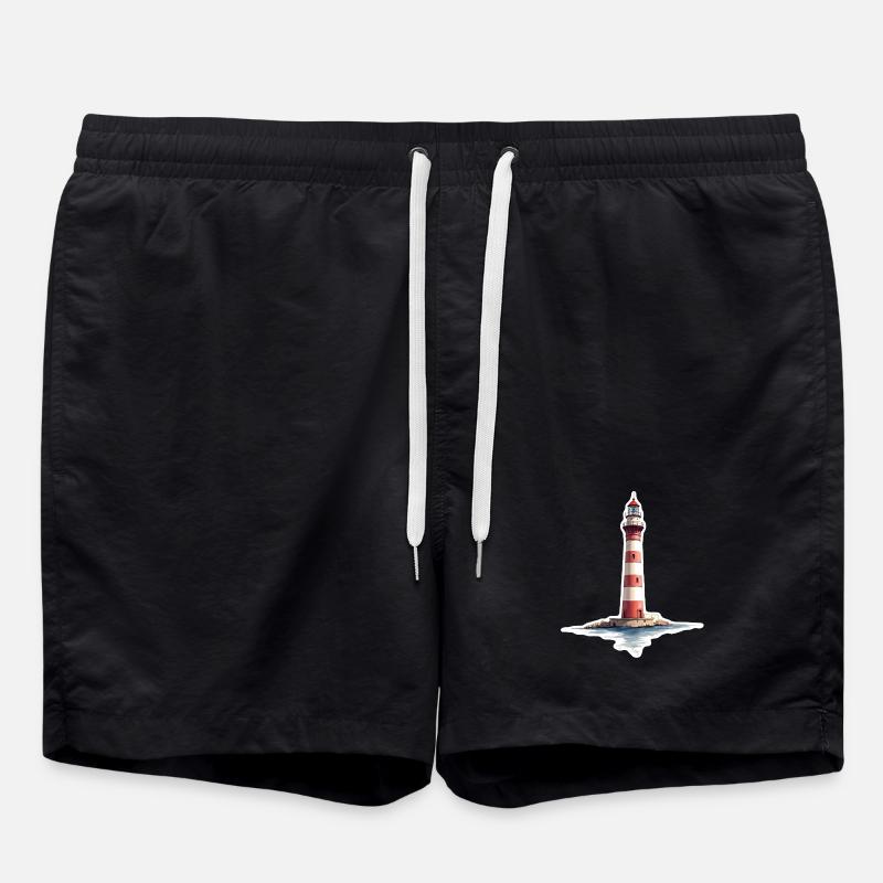 Leuchtturm - Badeshorts - Schwarz