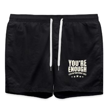 Vous êtes assez – Message quotidien courageux - Short de bain - noir - Devant - AI Model Male 185 light (185cm)