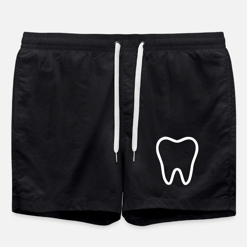 Tooth, Teeth, Dentist - Swim Trunks - black