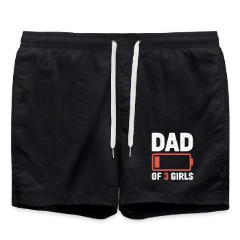 Dad of 3 Girls Battery Icon - Swim Trunks - black - Front - AI Model Male 185 light (185cm)
