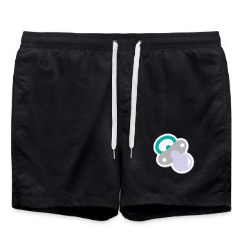 schnuller - Badeshorts - Schwarz - Vorne - AI Model Male 185 light (185cm)
